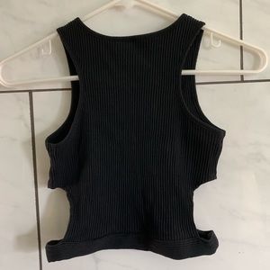 NWOT Black cut out crop top